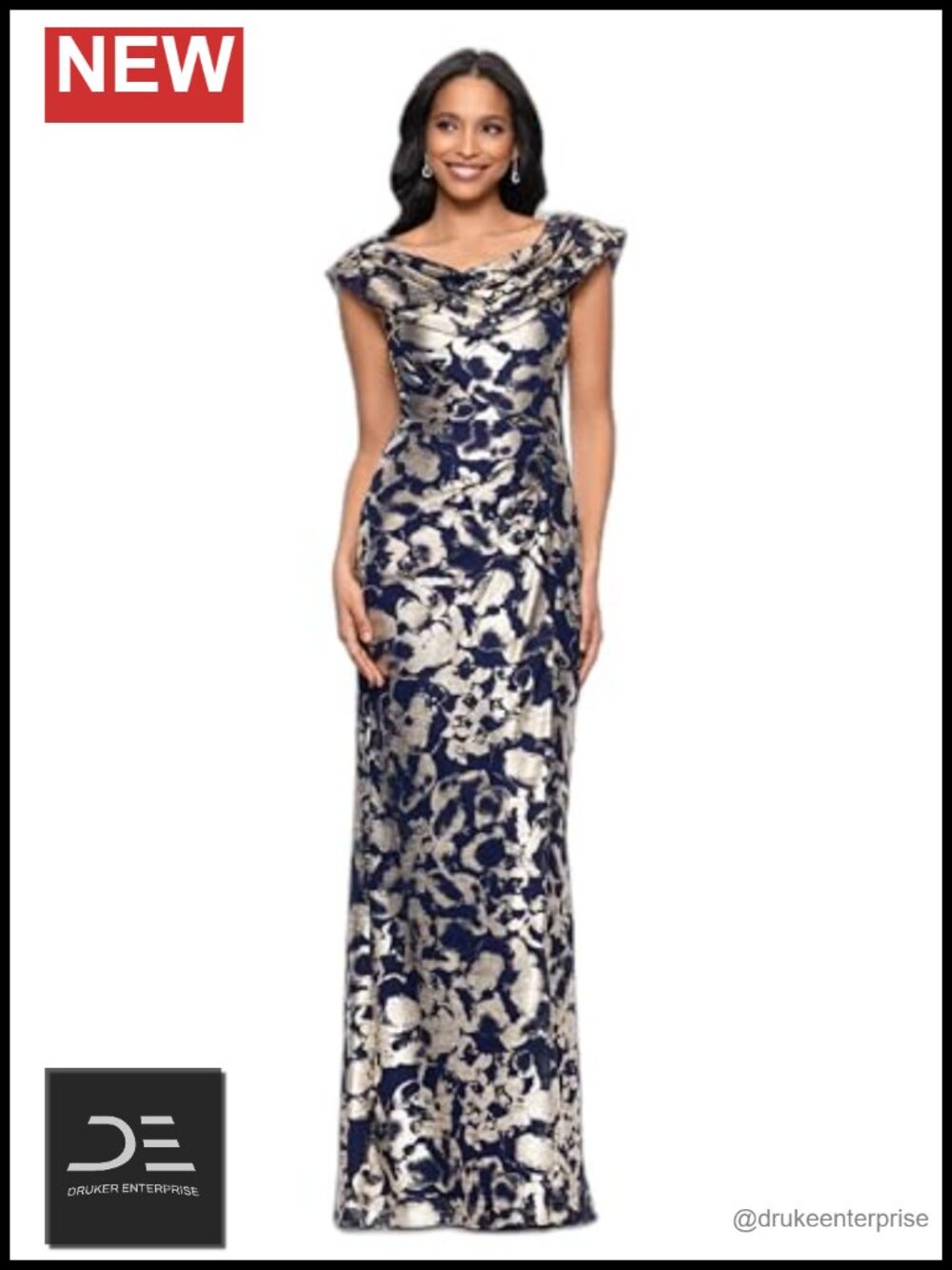 Women's Glitter Scoop Neck Sleeveless Ruffle Floor Length Formal Dress